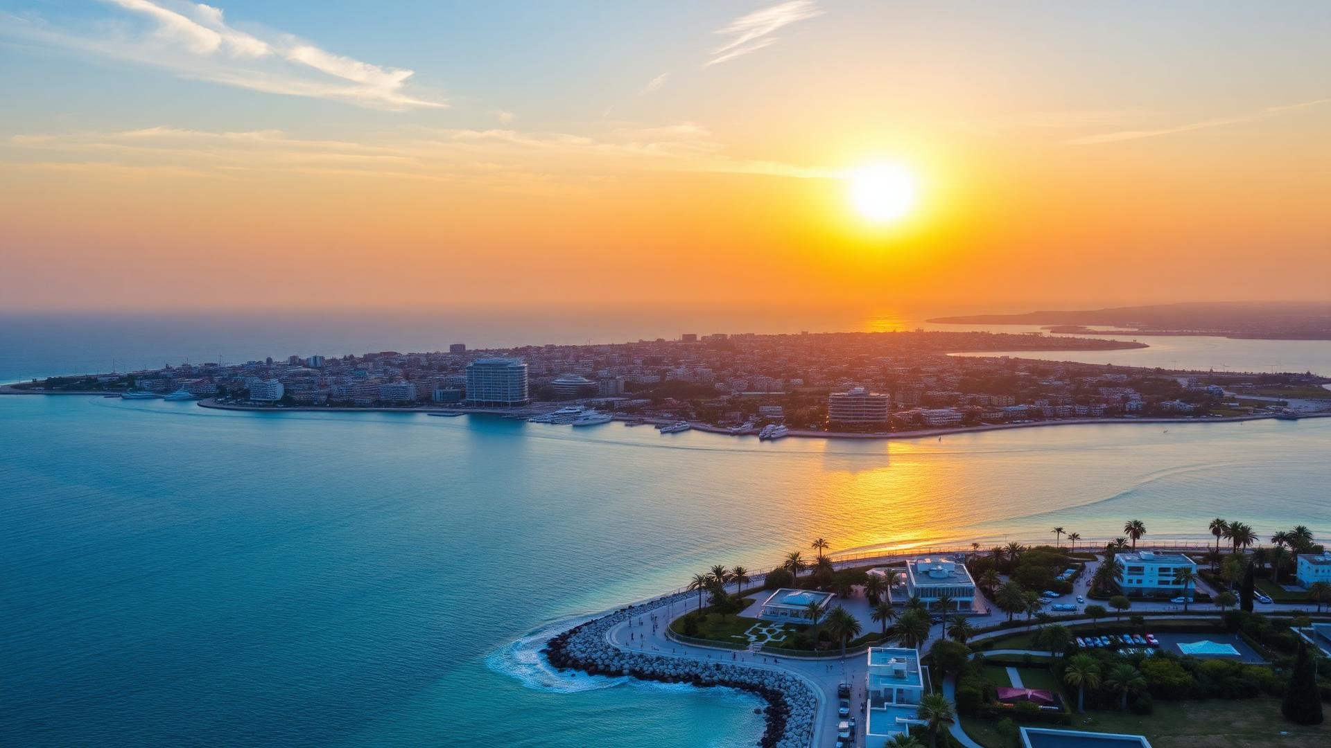 Limassol skyline at dusk